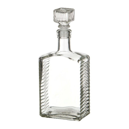 Бутылка (штоф) "Кристалл" стеклянная 0,5 литра с пробкой  в Волгограде